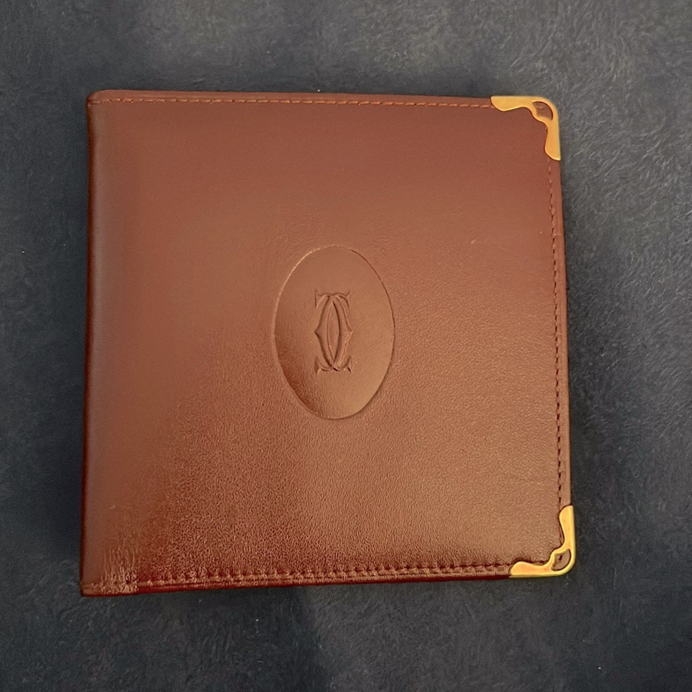 Vintage Cartier Burgundy Mens Coin Wallet